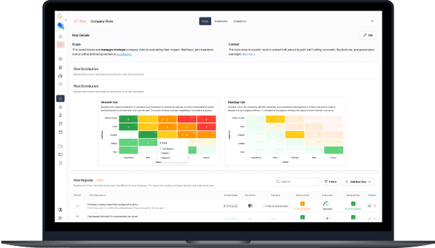 Director dashboard rendering twenty-five schools as a heat-map with alert feed on the right.