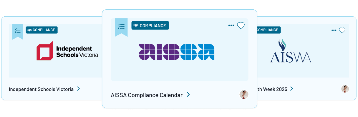 State compliance calendars as cards.